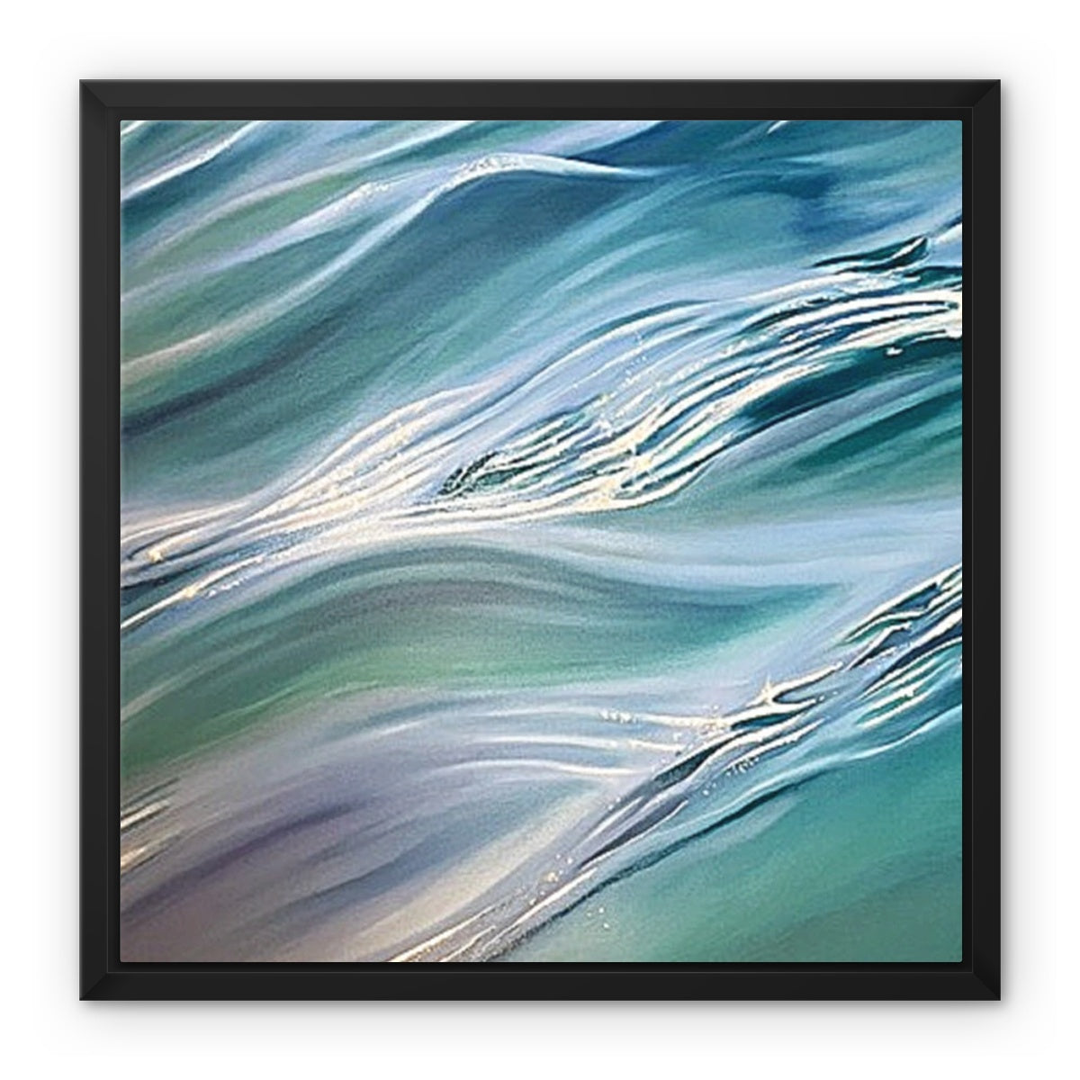 Ocean Bliss 1 with Lavender Framed Stretched Canvas