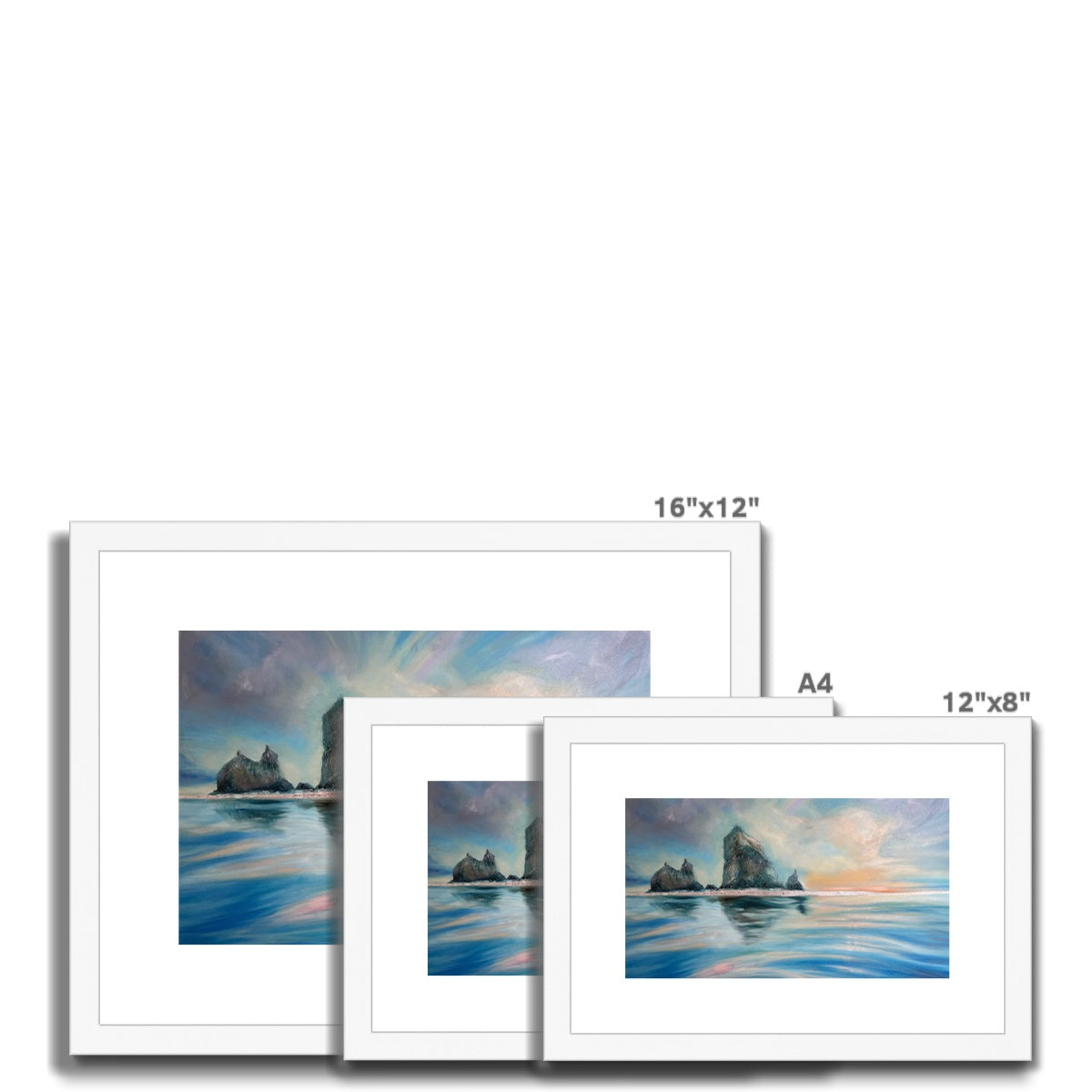 Reflections at Haystack Rock Framed & Mounted Print