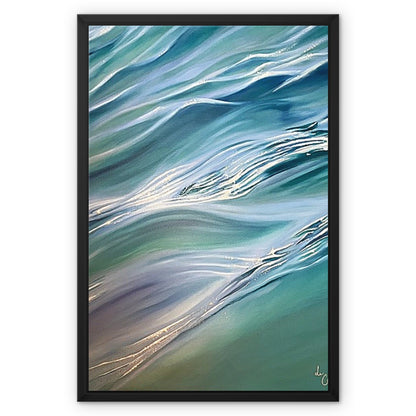Ocean Bliss 1 with Lavender Framed Stretched Canvas
