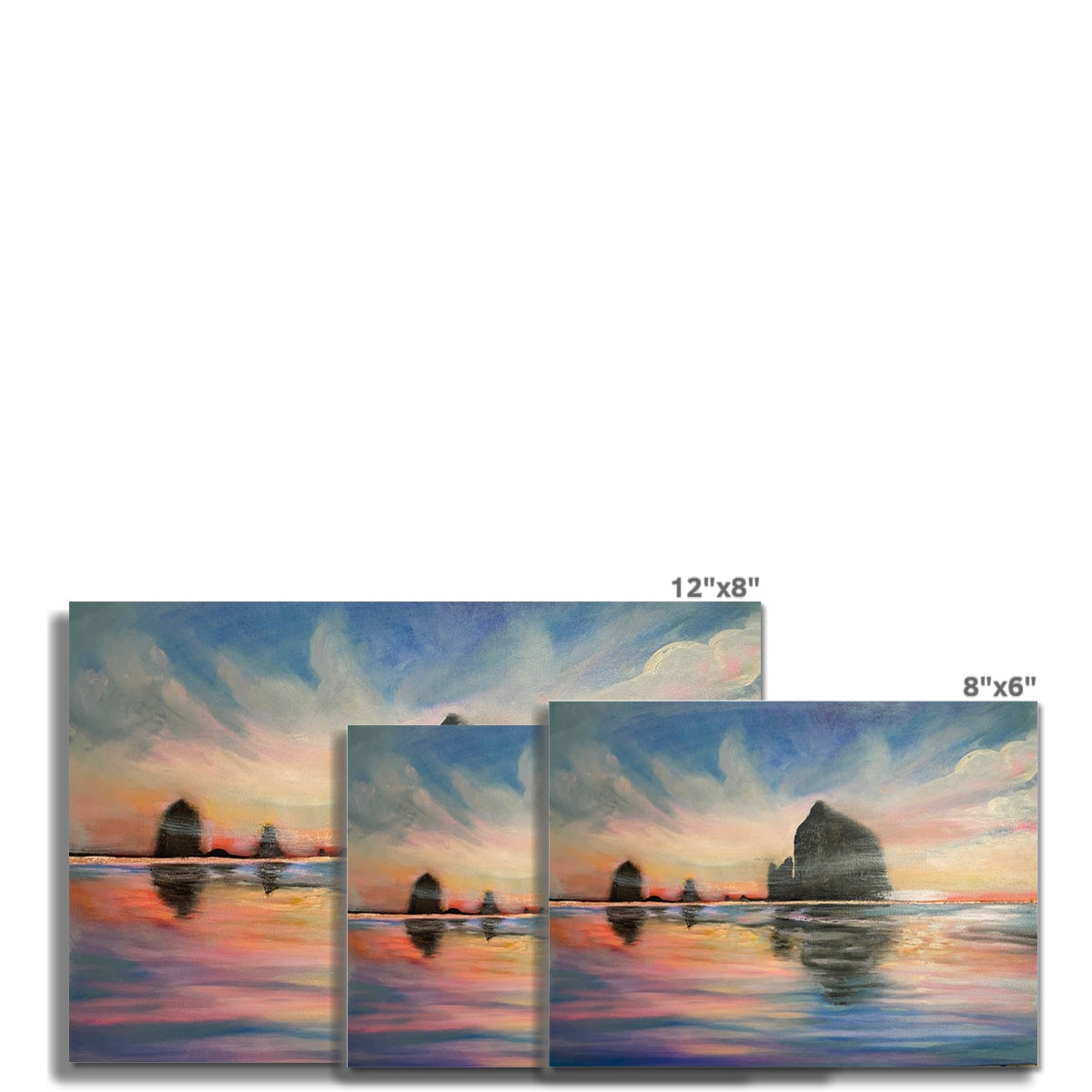 Sunset at Haystack Rock Fine Art Print
