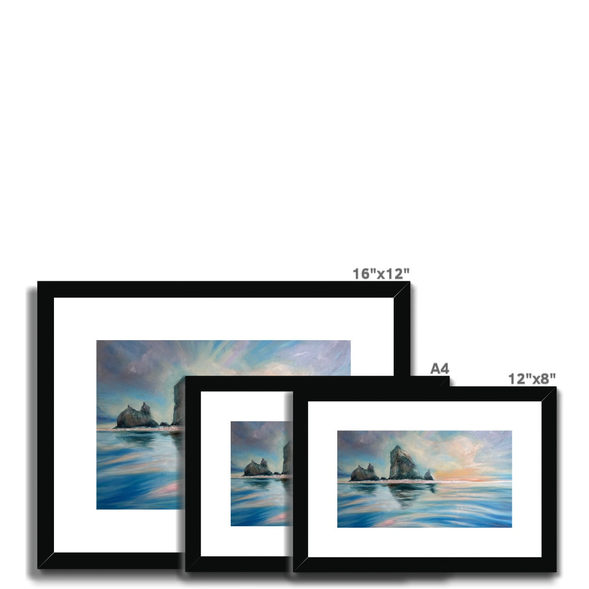 Reflections at Haystack Rock Framed & Mounted Print