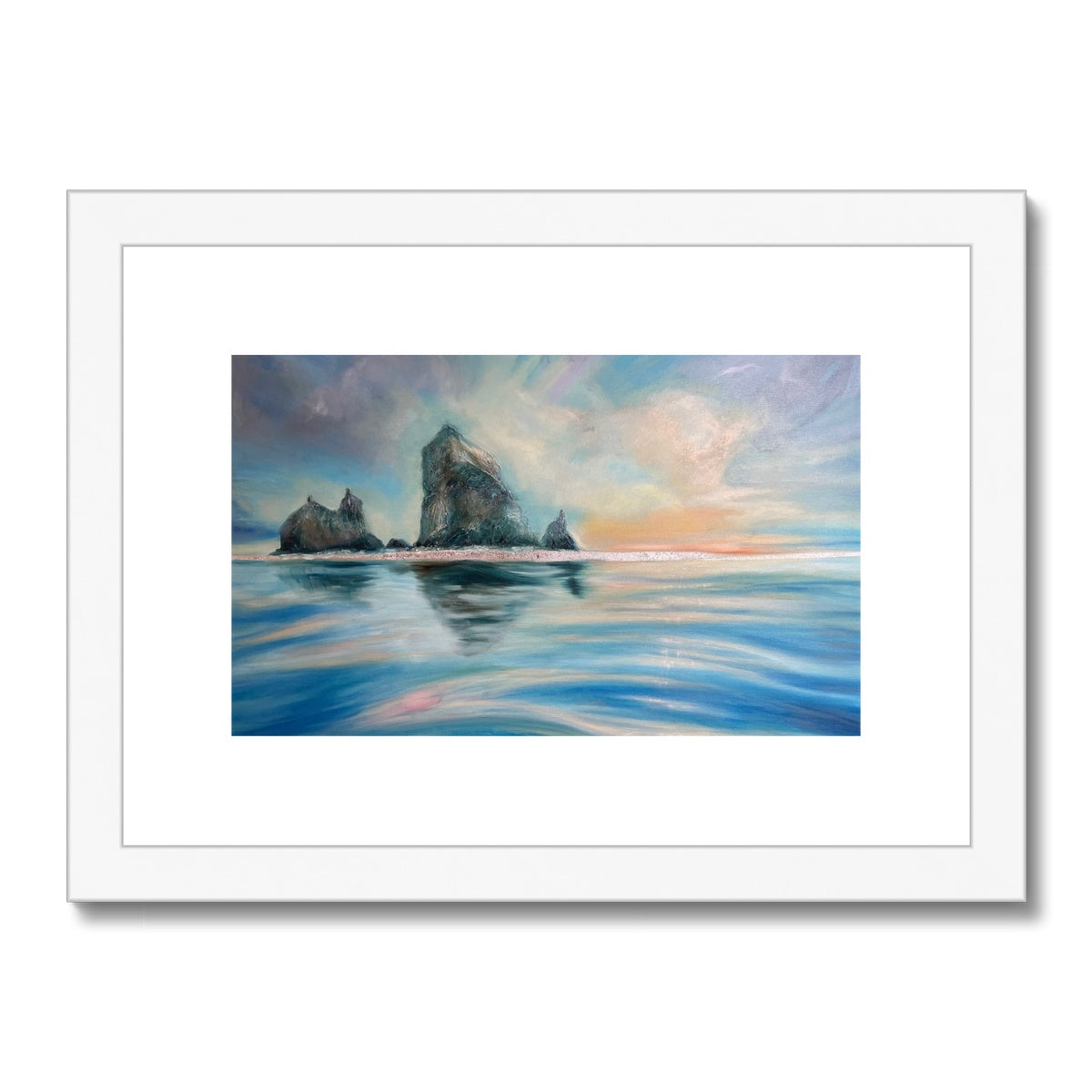 Reflections at Haystack Rock Framed & Mounted Print
