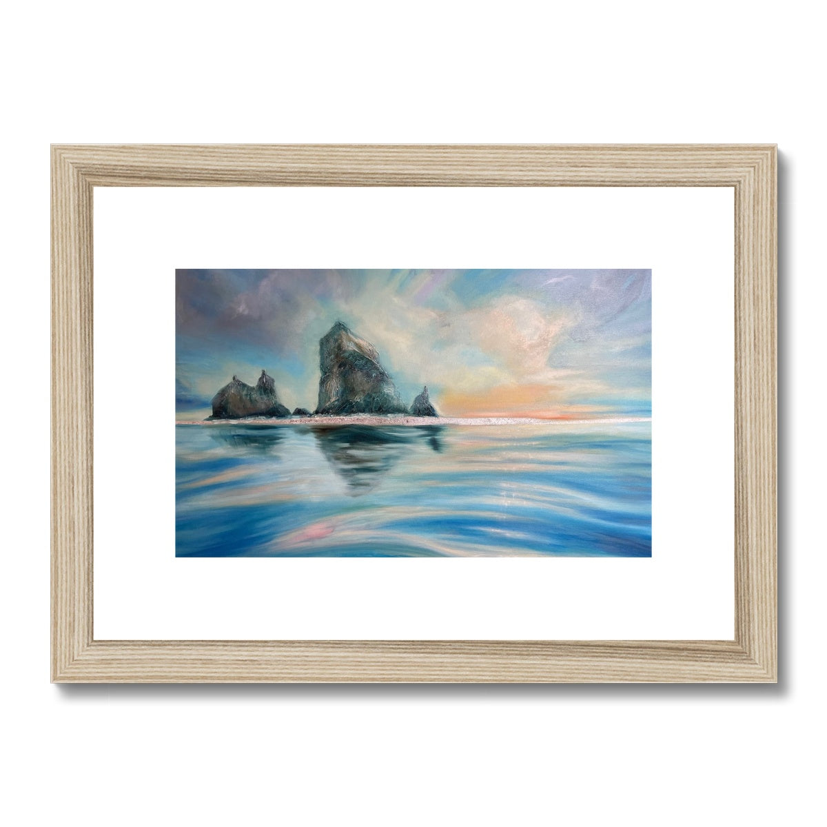 Reflections at Haystack Rock Framed & Mounted Print