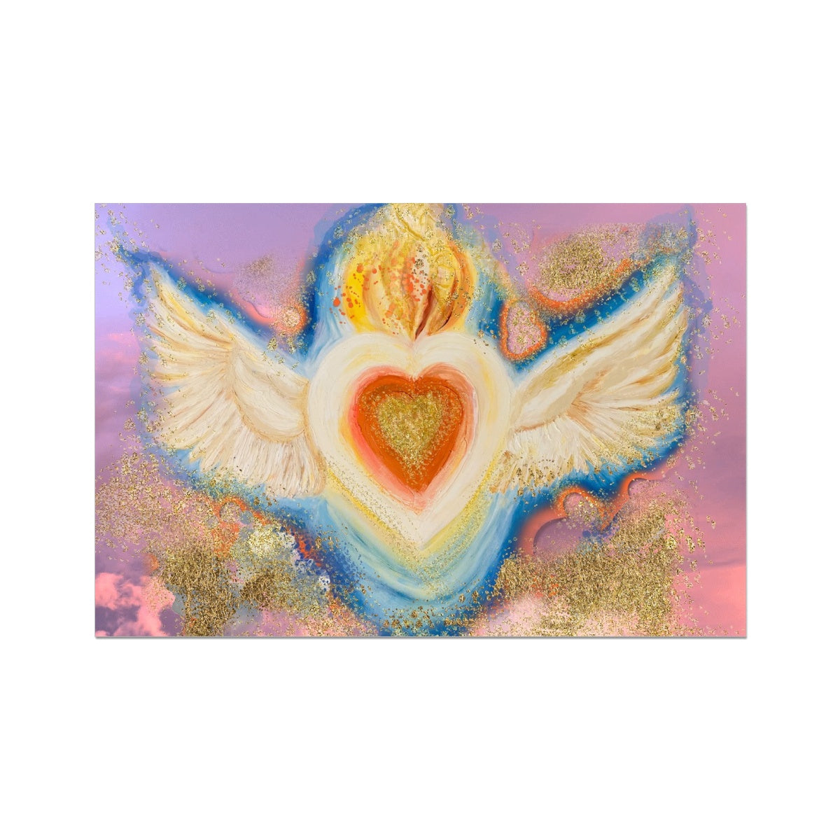 Burning Heavenly Heart of Love Photo Art Print
