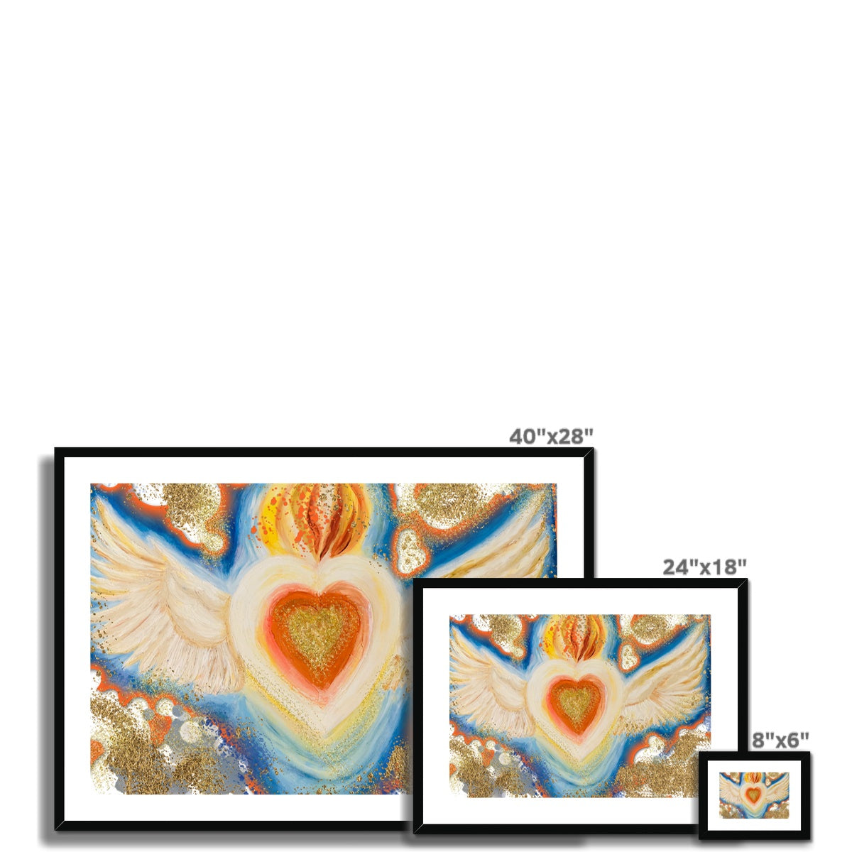 'Burning Heart of Love' Framed & Mounted Print