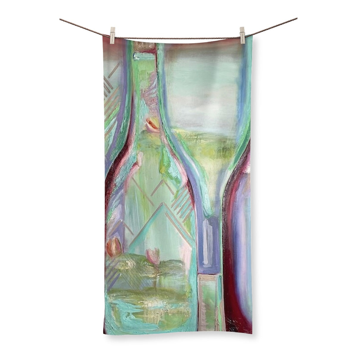 Impressionist Wine Bottle Towel