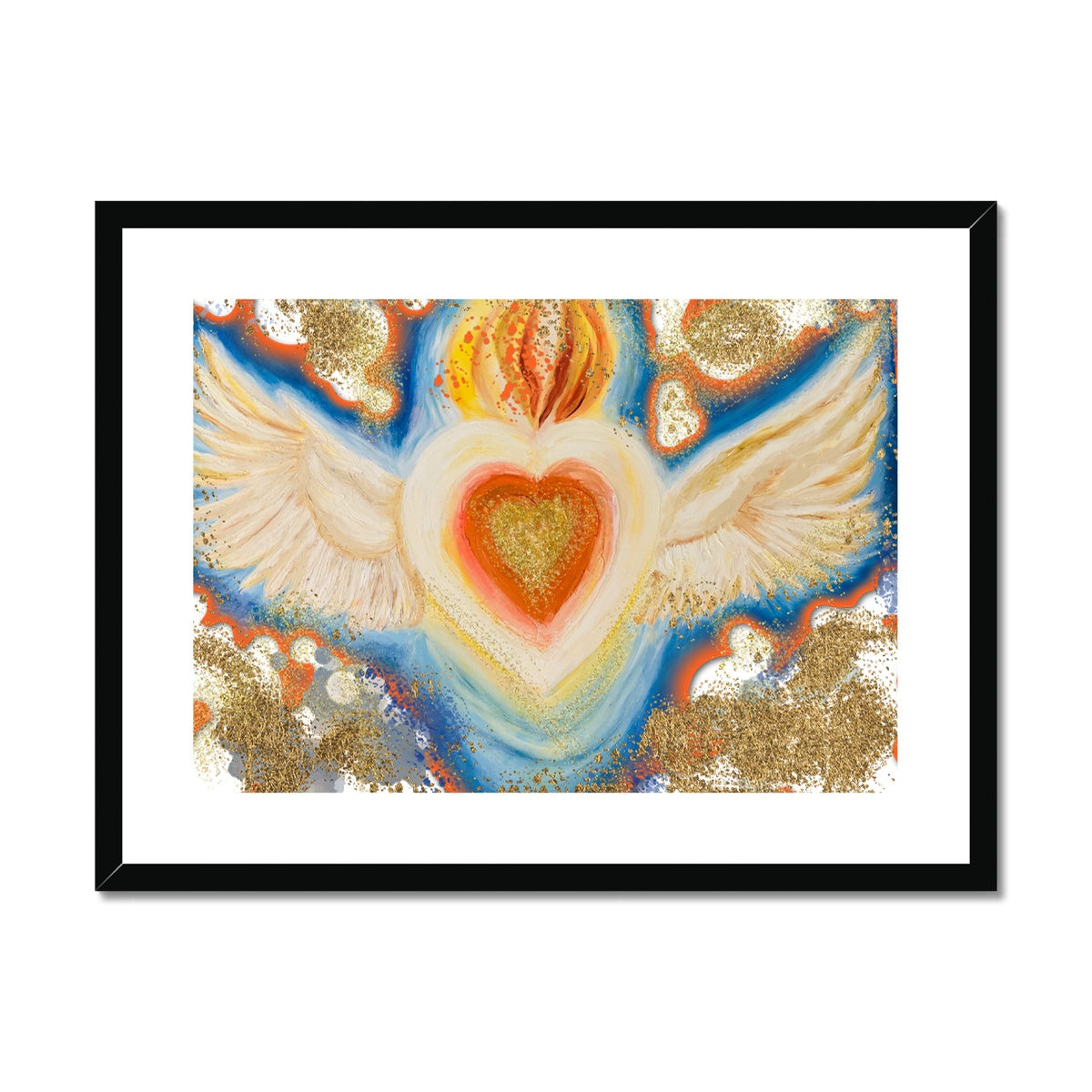 'Burning Heart of Love' Framed & Mounted Print