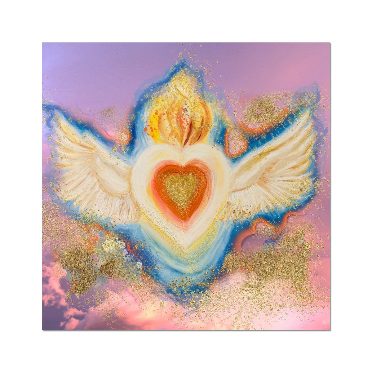 Burning Heavenly Heart of Love Photo Art Print