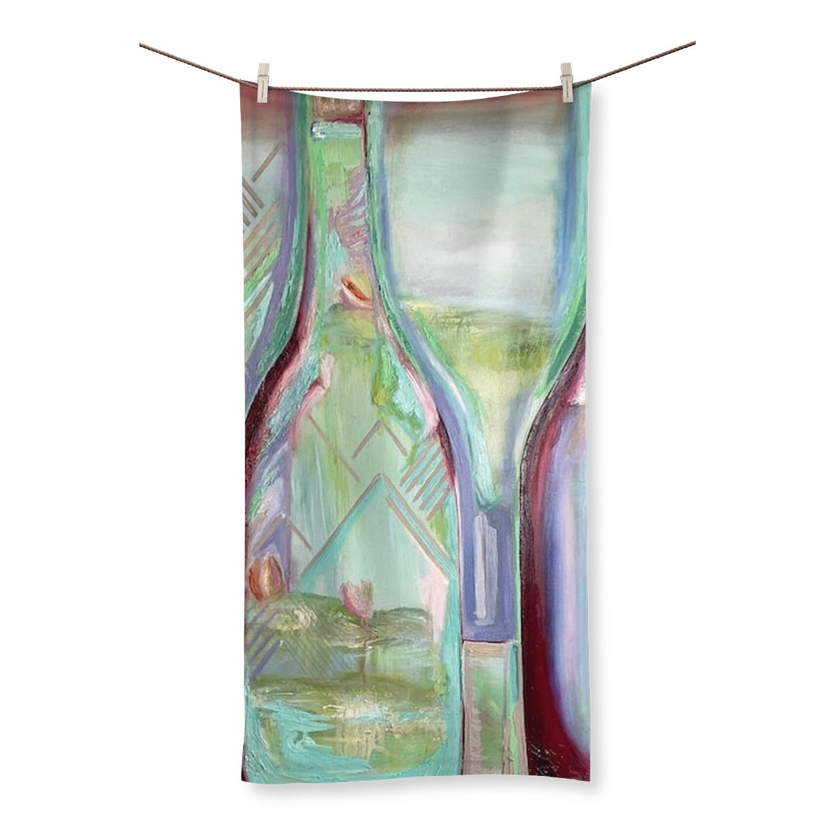 Impressionist Wine Bottle Towel
