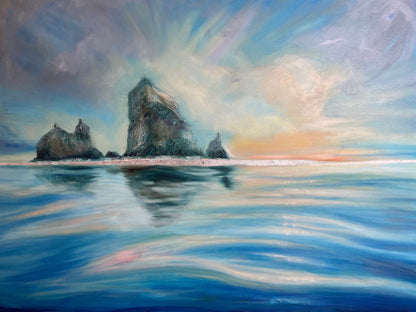 Reflections at Haystack Rock