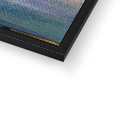Sunset at Haystack Rock Framed Print