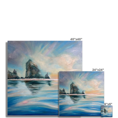 Reflections at Haystack Rock Photo Art Print