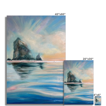 Reflections at Haystack Rock Photo Art Print