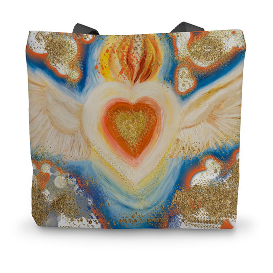 'Burning Heart of Love' Canvas Tote Bag