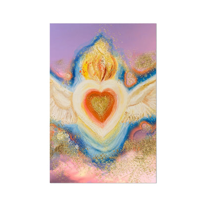 Burning Heavenly Heart of Love Photo Art Print
