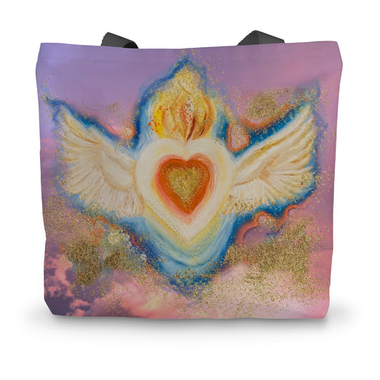 'Burning Heavenly Heart of Love' Canvas Tote Bag