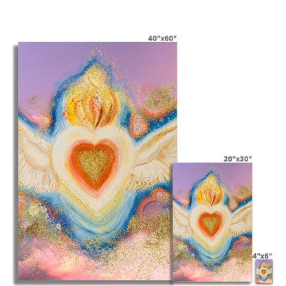 Burning Heavenly Heart of Love Photo Art Print