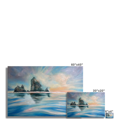 Reflections at Haystack Rock Photo Art Print