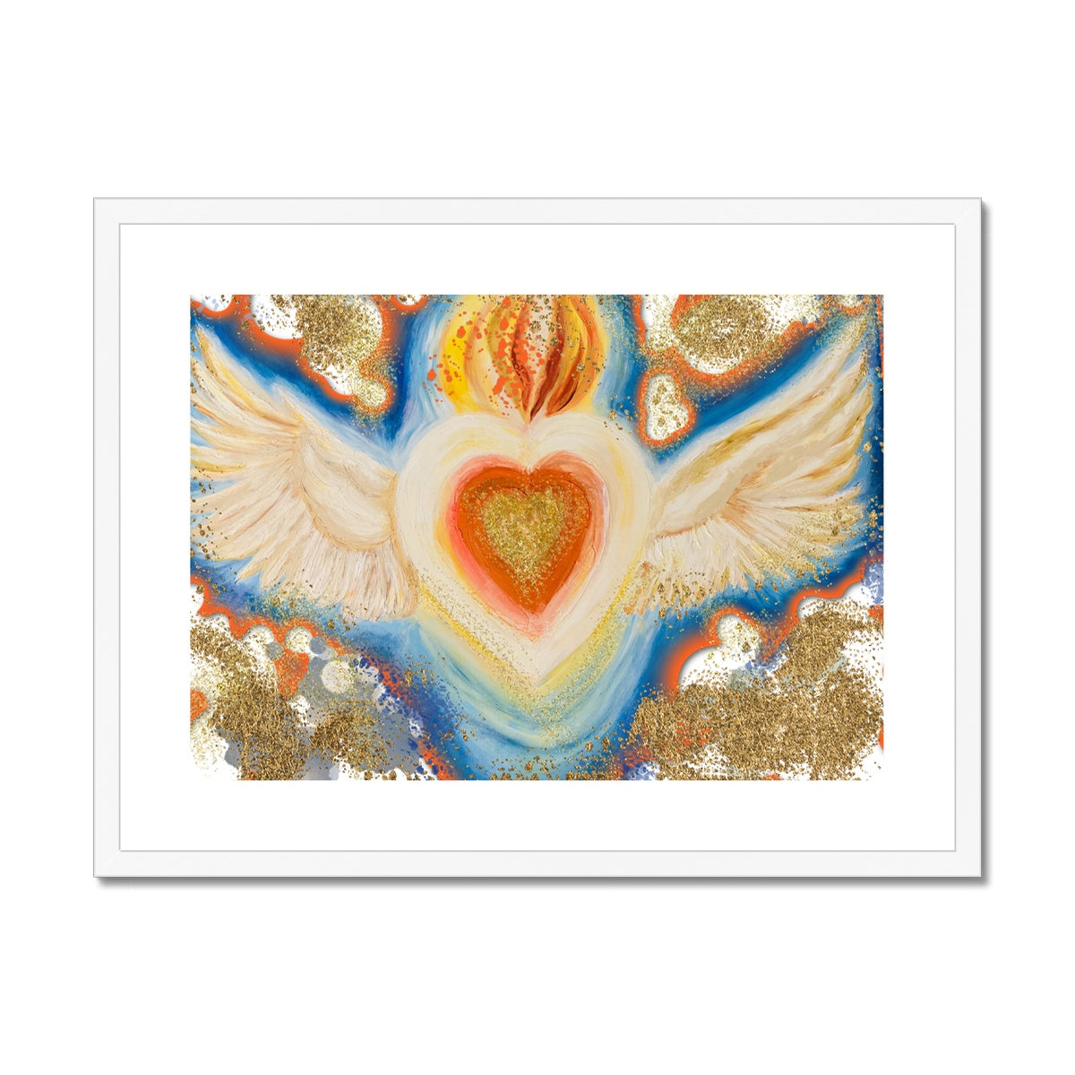 'Burning Heart of Love' Framed & Mounted Print