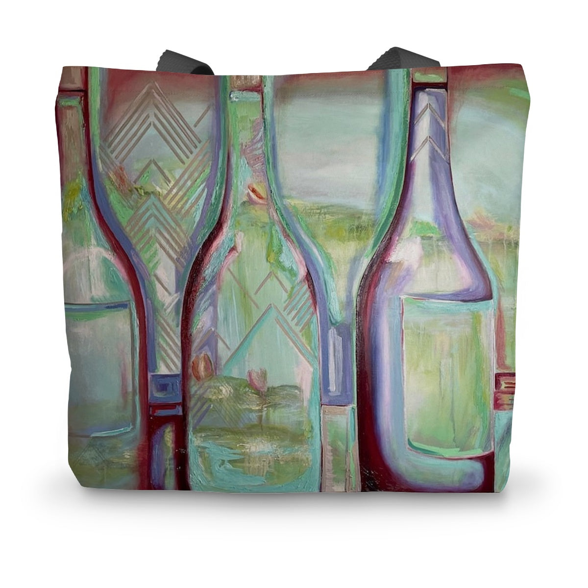 Impressionist Wine Bottle  Canvas Tote Bag