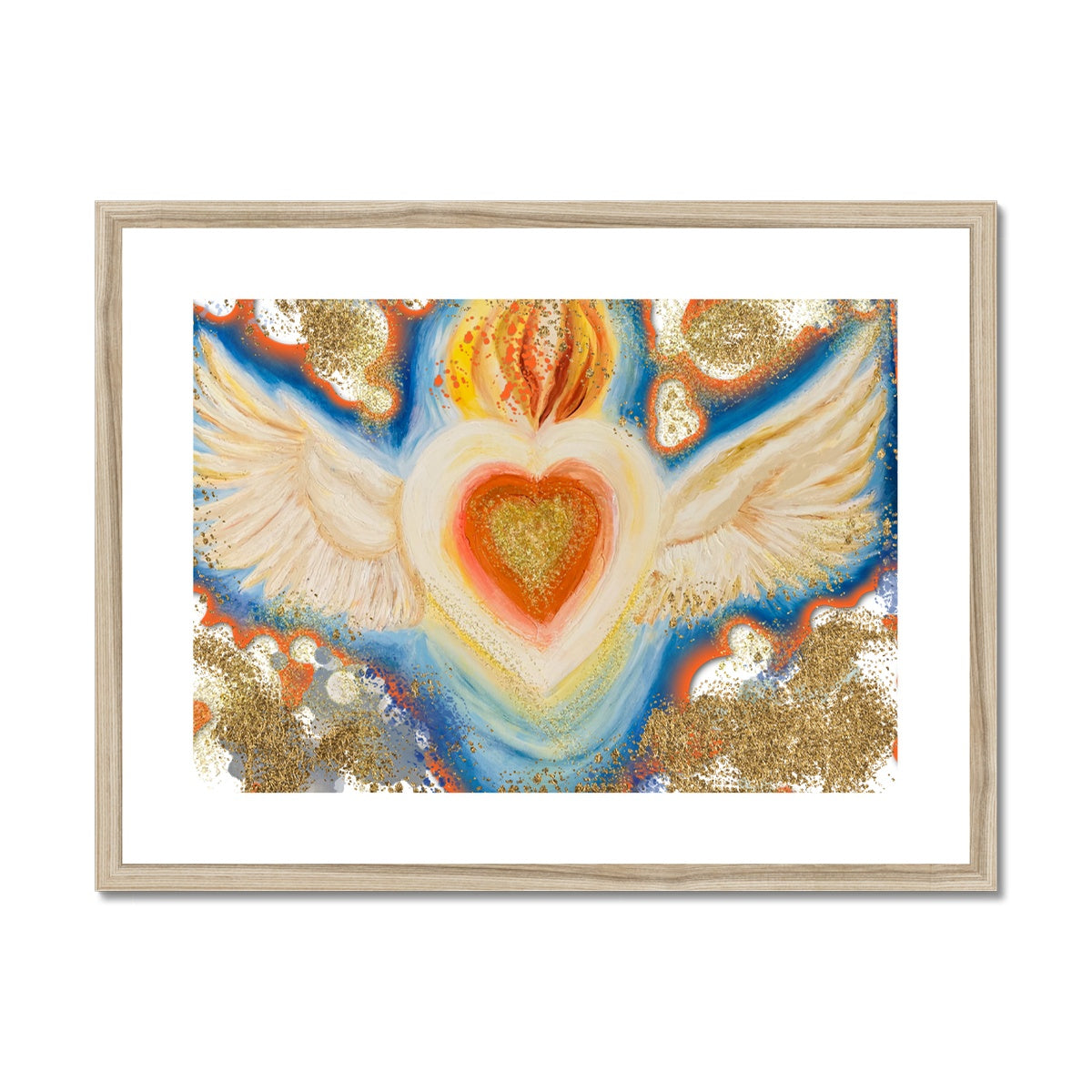 'Burning Heart of Love' Framed & Mounted Print