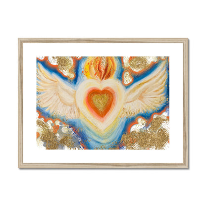 'Burning Heart of Love' Framed & Mounted Print